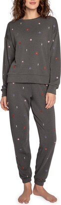 Love Life Embroidered Fleece Pajamas