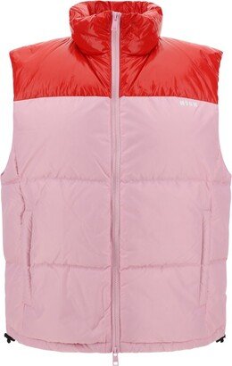 Two-Toned Zipped Padded Gilet