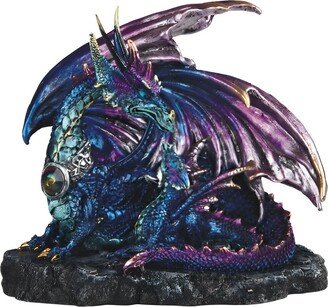 7W Blue and Purple Dragon with Baby Dragon Statue Fantasy Decoration Figurine Home Decor Perfect Gift for House Warming, Holidays and Birth