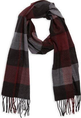 STEWART OF SCOTLAND Plaid Fringe Trim Scarf