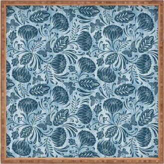 Heather Dutton Arabella Washed Indigo Medium Square Bamboo Tray