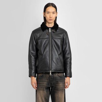 Man Black Leather Jackets-AB