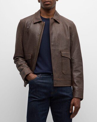 Men's Nappa Leather Bomber Jacket