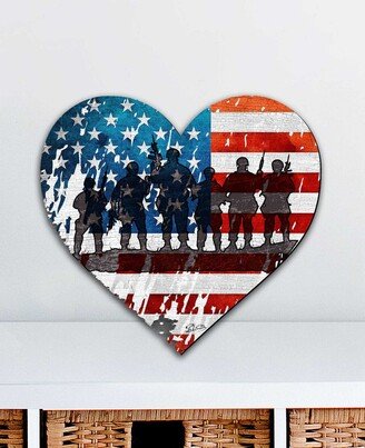 Usa Military-Inspired Heart Holiday Outdoor Decor Large Ornament