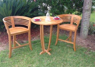 Half Moon Teak Wood Indoor/ Outdoor Bar Stool Chair