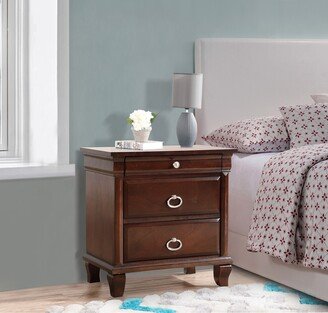 Passion Furniture Triton 3-Drawer Cappuccino Nightstand