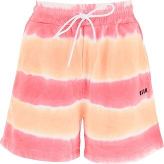 Striped Tie-Dye Jersey Shorts-AA