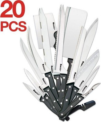 Ronco 20 Piece Knife Set, Full-Tang Handle, Professional Kitchen Knife Set