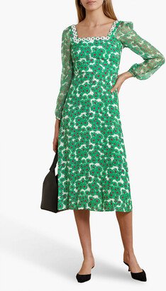 Matilda floral-print voile and silk-chiffon midi dress