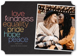 Greeting Cards: Stacked Love Pride Month Greeting Card, Grey, 5X7, Pearl Shimmer Cardstock, Ticket