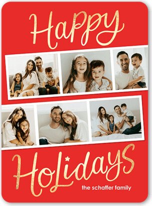 Holiday Cards: Festive Filmstrips Holiday Card, Red, 6X8, Holiday, Matte, Signature Smooth Cardstock, Rounded