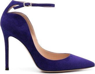 Pointed-Toe Ankle Strap 105mm Pumps