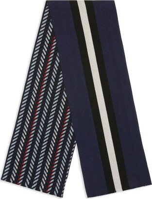 Stripe-Pattern Wool Scarf