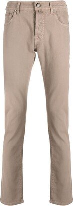 Logo-Patch Cotton Tapered Trousers-AA