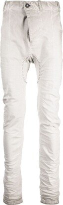 Contrast-Stitching Tapered-Leg Trousers