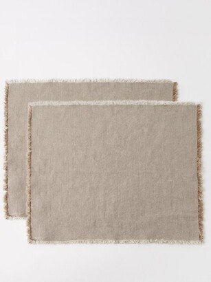 Set Of Two Linen-hopsack Placemats