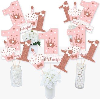 Big Dot Of Happiness 1st Birthday Little Miss Onederful - Centerpiece Sticks -Table Toppers-Set of 15