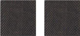 Posh Trading Company Set Of Two Coasters - Faux Boa Charcoal