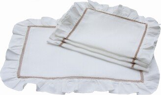 Hemstitch or Ruffle Trim Hemstitch Placemat - Set of 4, 20