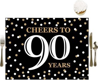 Big Dot of Happiness Adult 90th Birthday - Gold - Party Table Decorations - Birthday Party Placemats - Set of 16-AA
