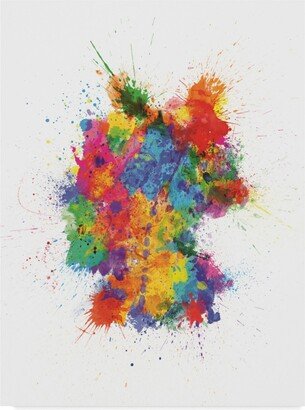 Michael Tompsett Germany Paint Splashes Map Canvas Art - 20