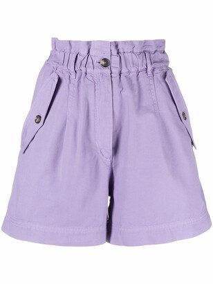 paperbag-waist Bermuda shorts