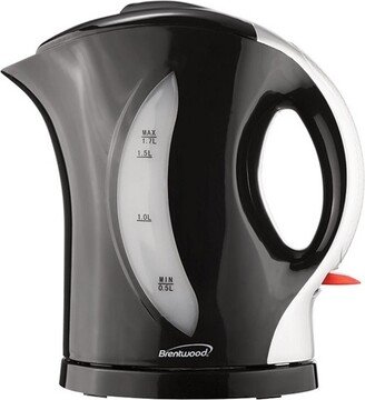 1.7 Liter Cordless Plastic Tea Kettle in Black and Silver