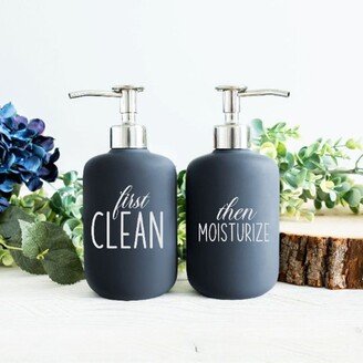 Funny Soap Dispenser For Kids | Engraved Soap Pump Personalized Ceramic Dispenser With Stainless Steel-AA