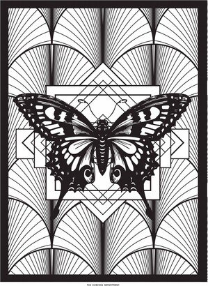 The Curious Department Deco Butterfly Print Black & White