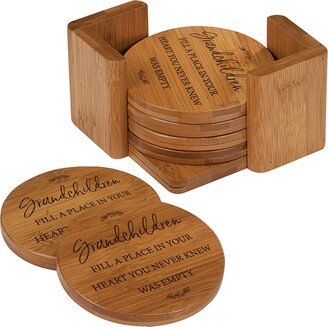 Bamboo Coasters | Coaster Set Modern Wood Centerpiece For Table Handmade Cup Gift Him-AB