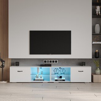 TOSWIN Color-Changing LED TV Stand with Ample Storage, Accommodates up to 80-inch TVs