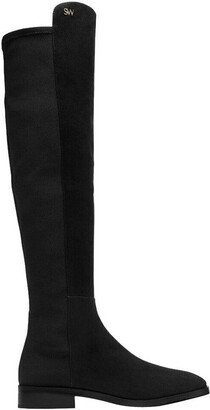 Women's Keelan Black Suede With Logo Over The Knee Boots (40 EU / 9.5 B US)