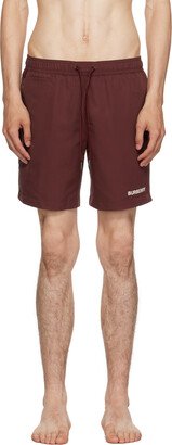 Burgundy Drawcord Swim Shorts