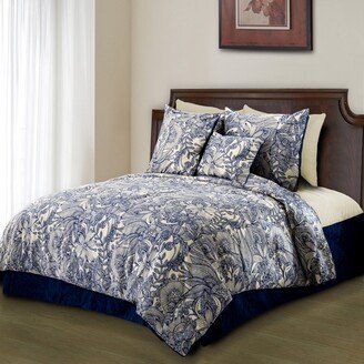 Valentina 2-Piece Flowers and Doodles Microfiber Duvet Cover Set