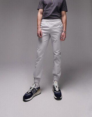 skinny pants with elastic waist in gray