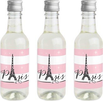 Big Dot Of Happiness Paris, Ooh La La - Mini Wine Bottle Label Stickers - Party Favor Gift - 16 Ct