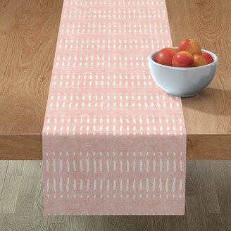 Table Runners: Dash Dot Stripes Table Runner, 108X16, Pink