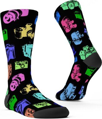 Socks: Retro Cameras Custom Socks, Multicolor