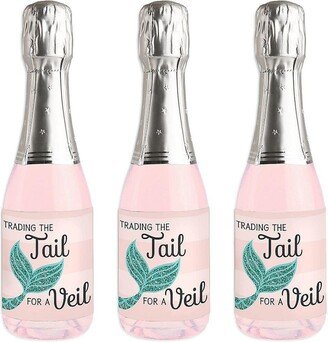 Big Dot Of Happiness Trading The Tail For A Veil - Mini Wine Bottle Stickers Bachelorette Gift 16 Ct