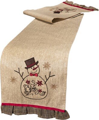 Snowman Embroidered Collection Table Runner, 72 x 13