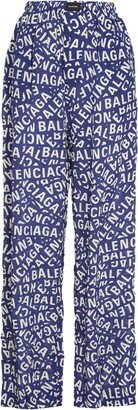 Printed Silk Pajama Pants