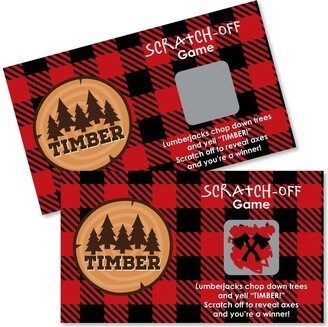 Big Dot of Happiness Lumberjack - Channel the Flannel - Buffalo Plaid Party Game Scratch Off Cards - 22 Count