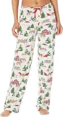 Little Blue House by Hatley Country Christmas Jersey Pajama Pants (Red) Women's Pajama