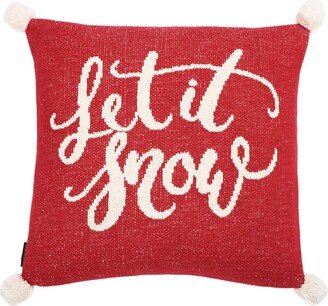 Let It Snow Holiday Pillow Red/white
