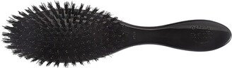 Bass Brushes Imperial Collection - Shine & Condition Hair Brush 100% Premium Natural Boar Bristles FIRM High Polish Acrylic Handle Full Oval Black