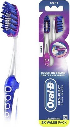 Pro-Flex Stain Eraser Manual Toothbrush Soft - 2ct