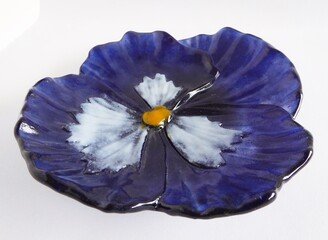 Periwinkle Fused Glass Pansy Dish By Bprdesigns