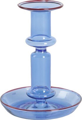 Flare / Medium Light Blue With Red Rim Candelabrum Blue