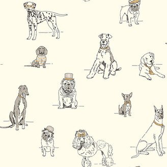 Fancy Dogs Wallpaper Red/Blue