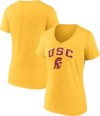 Women's Branded Gold Usc Trojans Evergreen Campus V-Neck T-shirt